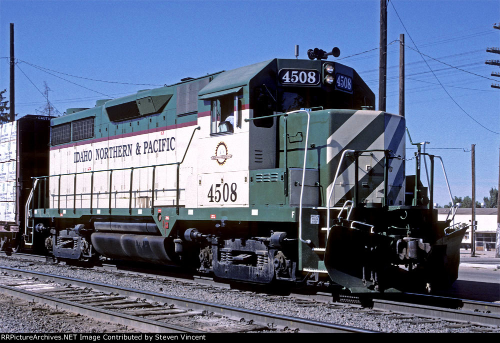 Ex SOU GP 35 Idaho Northern & Pacific #4508 w AAR trucks.